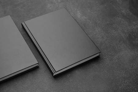 Blank books on dark backgroundの写真素材