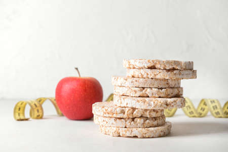 Rice crackers on light backgroundの写真素材