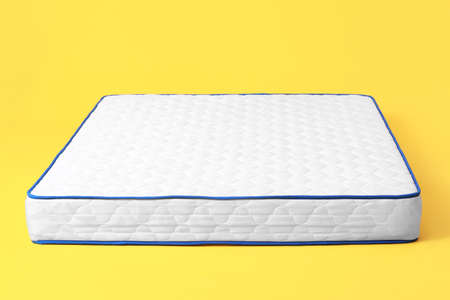 Soft mattress on color backgroundの写真素材