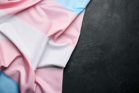 Transgender flag on dark backgroundの写真素材