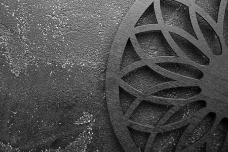 Modern clock on dark backgroundの写真素材