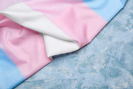 Transgender flag on color backgroundの写真素材
