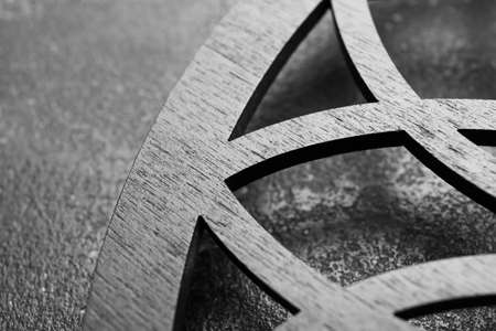 Modern clock on dark background, closeupの写真素材