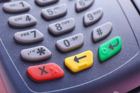 New modern payment terminal, closeupの写真素材