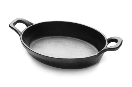 Frying pan on white backgroundの写真素材
