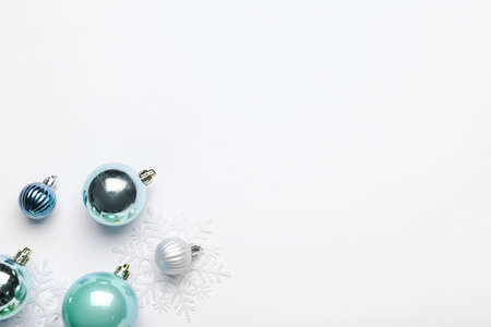 Beautiful Christmas balls on white background