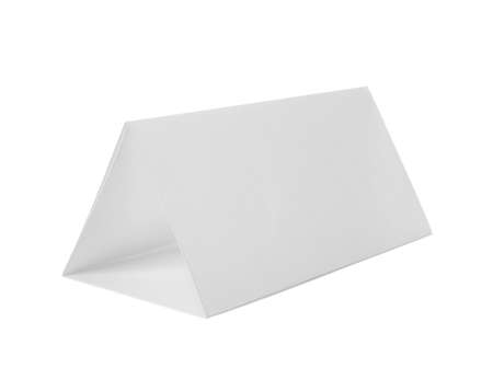 Blank brochure on white backgroundの写真素材
