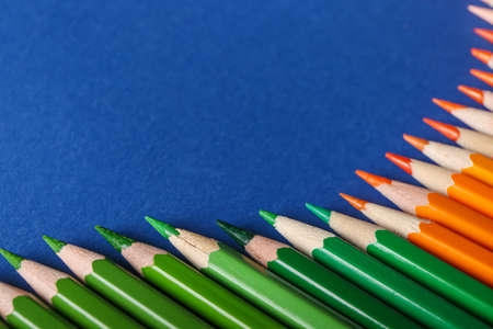 Composition with pencils on color backgroundの写真素材