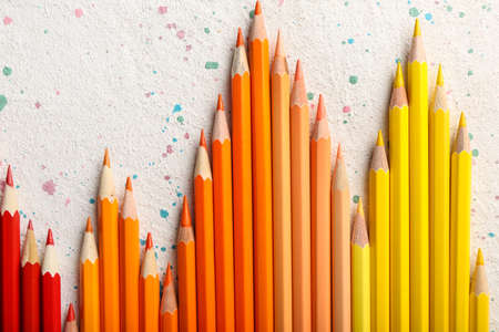 Composition with pencils on light background