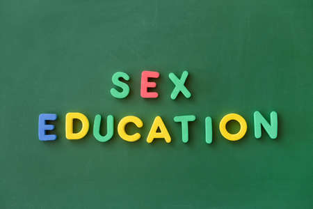 Text SEX EDUCATION on chalkboardの写真素材