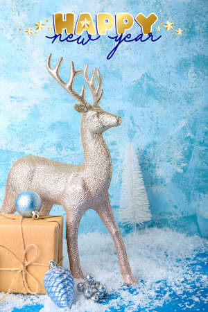 Beautiful greeting card for Happy New Year celebrationの写真素材