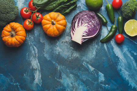 Healthy products on dark color backgroundの写真素材