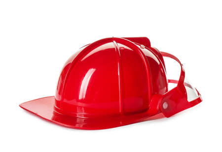 Fireman helmet on white backgroundの写真素材