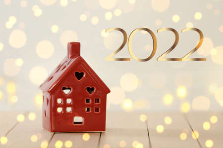 Beautiful greeting card for Happy New Year 2022 celebrationの写真素材