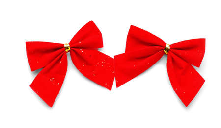 Beautiful Christmas bows on white background