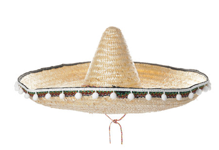 Mexican sombrero on white backgroundの写真素材