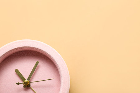 Alarm clock on color backgroundの写真素材