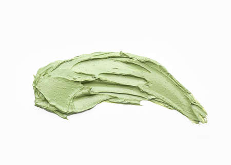 Sample of cosmetic clay on white background