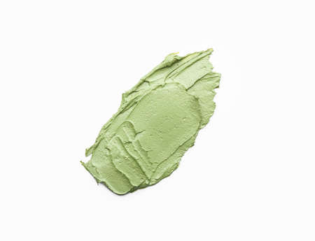 Sample of cosmetic clay on white background