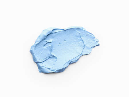 Sample of cosmetic clay on white background