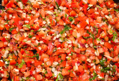Tasty salsa sauce as backgroundの写真素材