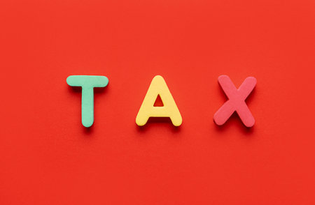 Word TAX on color backgroundの写真素材
