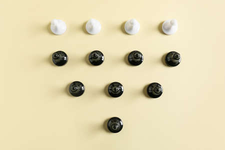 Chess pieces on color background