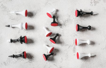 Chess pieces on light backgroundの写真素材