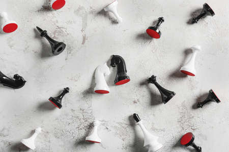 Chess pieces on light backgroundの写真素材