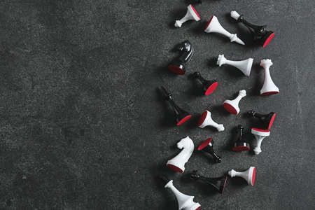 Chess pieces on dark background