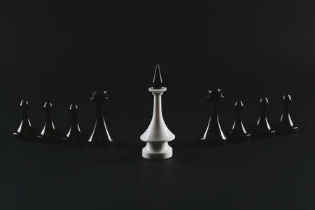 Chess pieces on dark backgroundの写真素材