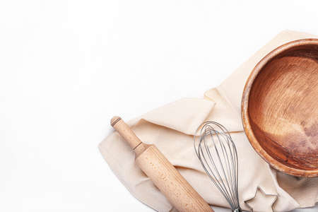 Set of kitchen utensils on white backgroundの写真素材