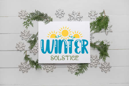 Beautiful greeting card for Winter Solstice celebrationの写真素材