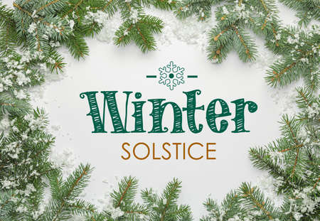 Beautiful greeting card for Winter Solstice celebrationの写真素材