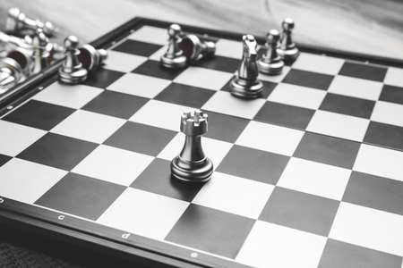 Chess pieces on game boardの写真素材