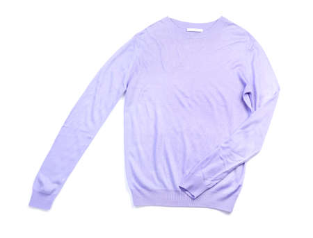 Stylish sweater on white backgroundの写真素材