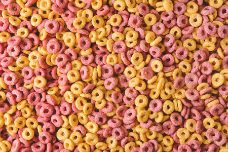 Crunchy corn flakes as backgroundの写真素材