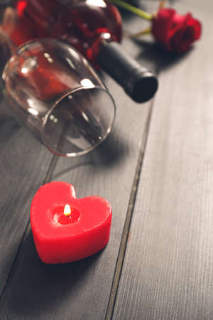 Beautiful composition for Valentine's Day on dark backgroundの写真素材