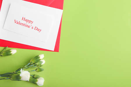 Greeting card for Valentines Day celebration on color backgroundの写真素材