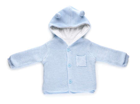Children's clothes on white background