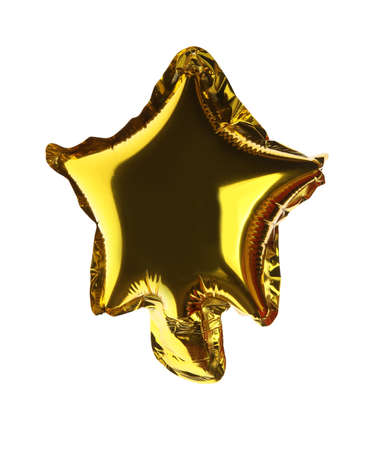 Balloon in shape of star on white backgroundの写真素材