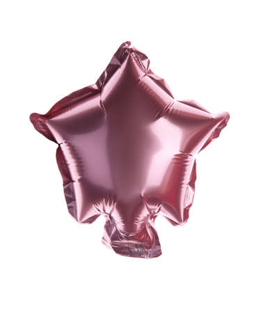 Balloon in shape of star on white backgroundの写真素材