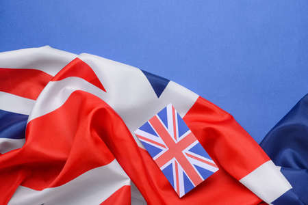 National flags of the United Kingdom on color background