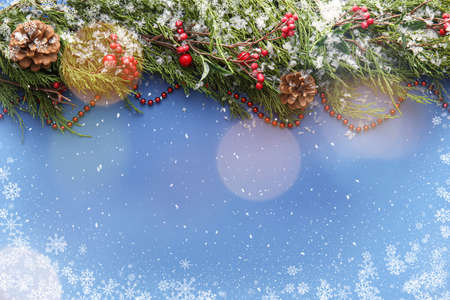 Mockup of beautiful New Year and Christmas cardの写真素材