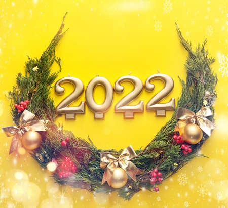 Mockup of beautiful New Year and Christmas cardの写真素材
