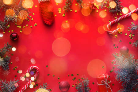 Mockup of beautiful New Year and Christmas cardの写真素材