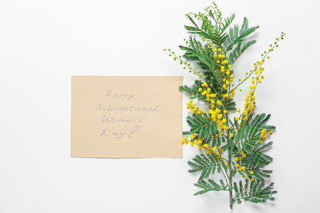 Beautiful composition for International Women's Day on light background
