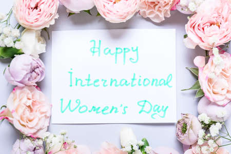 Beautiful composition for International Women's Day on light backgroundの写真素材