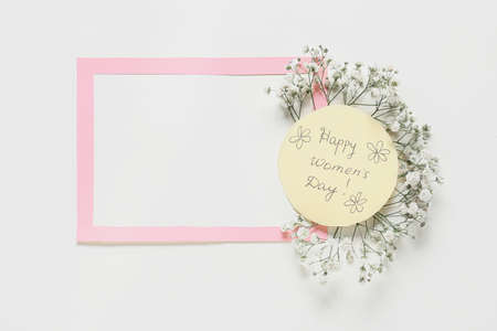 Beautiful composition for International Women's Day on light background