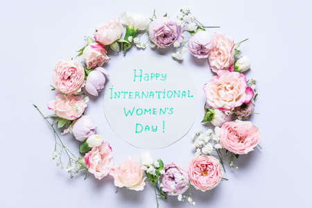 Beautiful composition for International Women's Day on light backgroundの写真素材